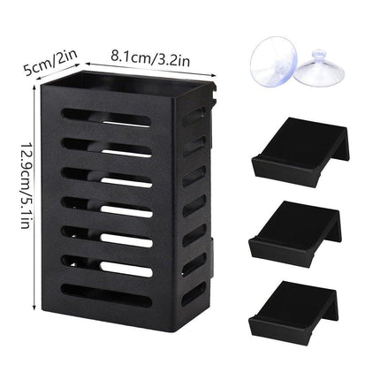 2Sets Aquarium Hydroponic Plant Holder Plastic Square Hollow Cage Storage Basket
