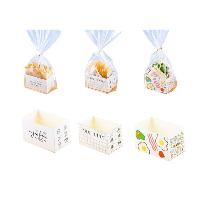 100pcs Sandwich Toast Hamburger Packaging Boxes Bags