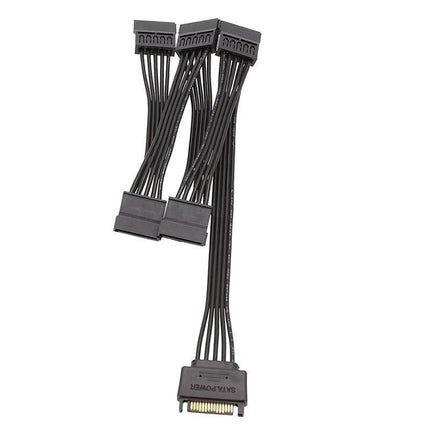 15 Pin SATA Power Y-Splitter Cable Adapter Extension 1 Male to 5 Female For HDD - Aimall