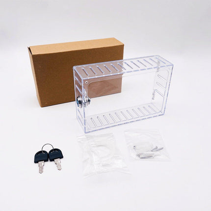 Transparent Thermostat Lock Box with Key Wall Mount Protective Security Cover