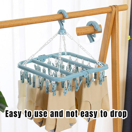 3PCS Multifunctional Plastic Clothes Drying Rack Hanging Rack Sun Rack Clips
