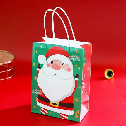 25PCS Christmas Tote Bags Kraft Paper Gift Bags Party Favor Holiday