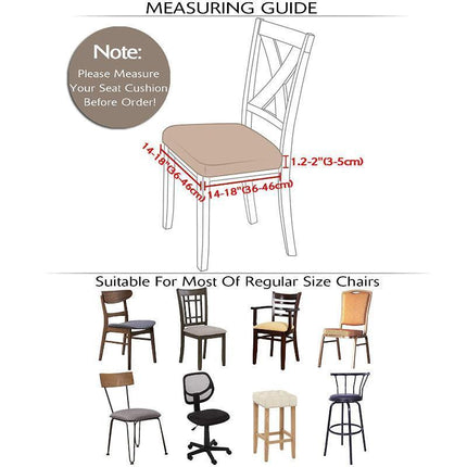 Stretch Dining Room Chair Seat Covers Slip Jacquard Removable Washable Slipcover - Aimall