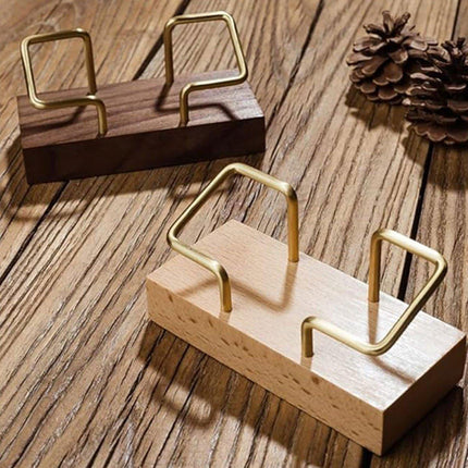 Business Card Holder Organizer Desk Display Stand Wooden Card Storage Box