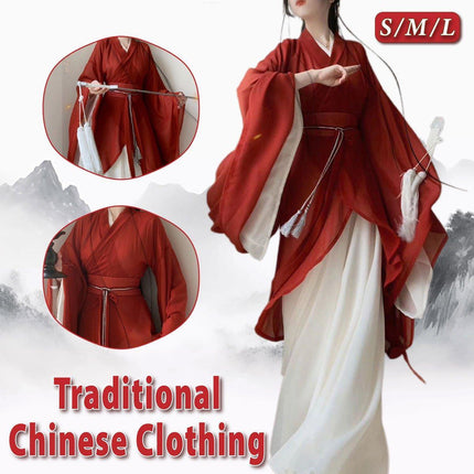 Womens Hanfu Wei Jin Style Big Sleeve Dress Northern Southern Dynasty