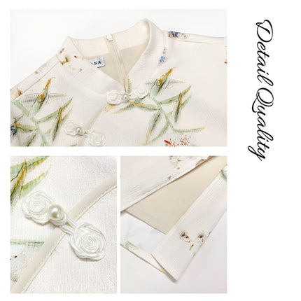 White New Elegant Cheongsam Qipao Chinese Traditional Modified Dress Women Fashion - Aimall