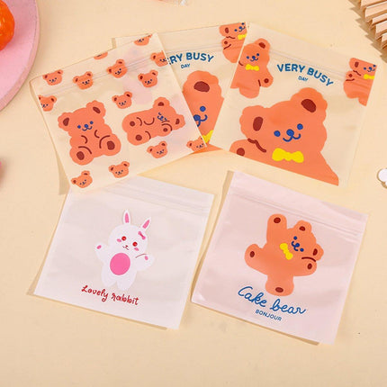 100pcs Cute Cartoon Ziplock Bags for Snacks Candy Cookies Plastic Storage Bags