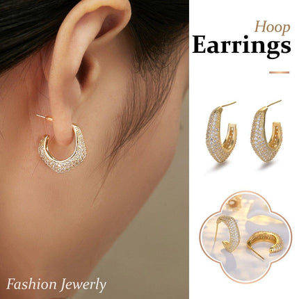 Simple Moon Bay Stud Earrings Fashion Jewelry for Women Elegant Design Ladies
