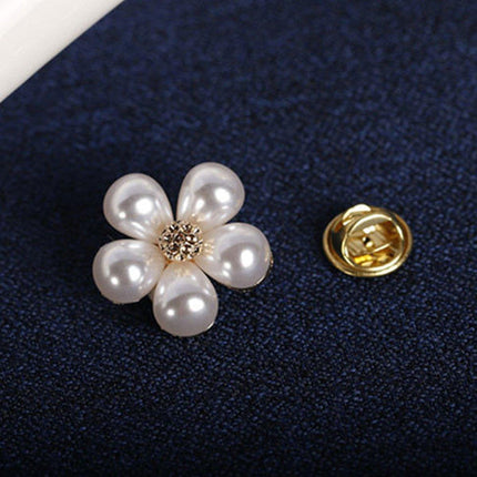 Imitation Pearl Flower Brooch Fashion Corsage Pin Jewelry Accessory Women