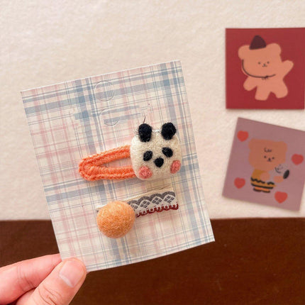 Cute Cartoon Cube Animal Hairpin Fall Winter Fashion Hair Accessories for Women