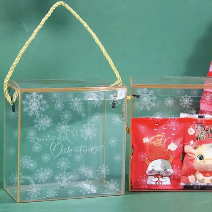 20PCS PET Handheld Snowflake Crisp Nougat Toffee Cookie Gift Packaging Box