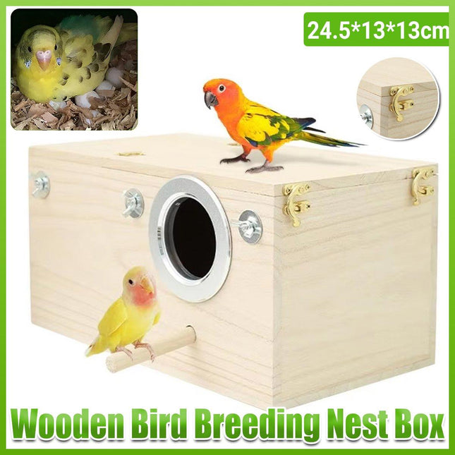 Wooden Right Opening Parrot Breeding Box Hatching Nesting Pet Cage for Birds