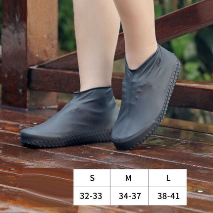 Shoe Cover Waterproof Silicone Non Slip Rain Water RUBBER Foot Boot Overshoe M Size - Aimall