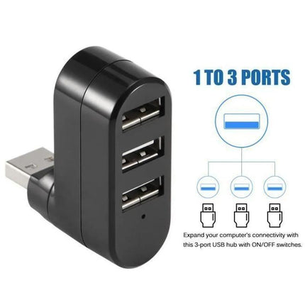 3 Port USB HUB Distribution Splitter Adapter Super Speed Data Hub For Laptop PC - Aimall