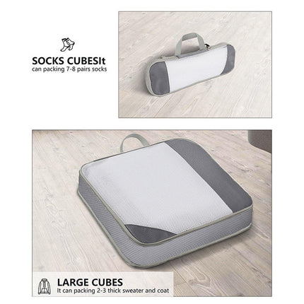 6pcs Mesh Visible Travel Storage Set Waterproof Nylon Compressible Storage Bags