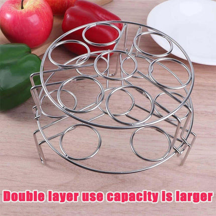 Double Layer 304 Stainless Steel Steaming Rack Tripod Egg Rack Kitchen Cooking