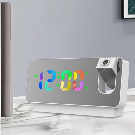 LED Digital Smart Alarm Clock Projection Temperature Time Projector LCD Display - Aimall