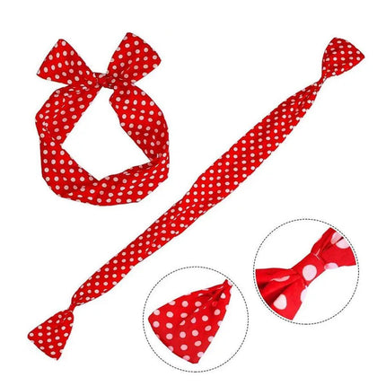 Halloween Vintage Dress Up Set Polka Dot Stud Earrings and Headband Party