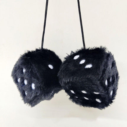 1pair Dice Plush Toy Cube Pendant Keychain Charm Cute Soft Accessory Gift