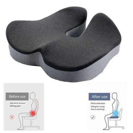 Slow Rebound Memory Foam Seat Cushion Office Chair Pad for Sedentary Hip Support
