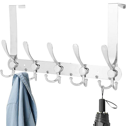 5 Hooks Behind Door Silver Door Hook Coat Hook Clothes Hook Storage Organizer