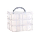Portable Plastic Jewelry Organizer Box Three layers Detachable Makeup Storager