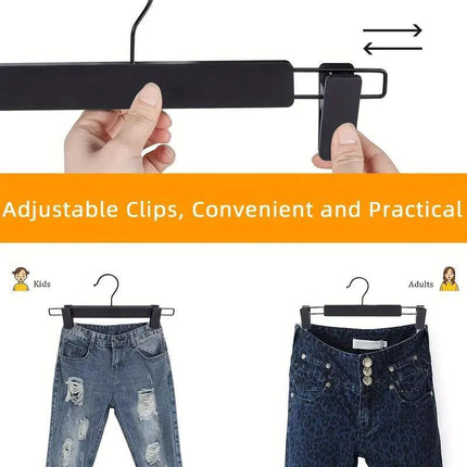 20pcs Black Plastic Pants Hanger Trousers Clips Durable Non Slip Clothes Hanger