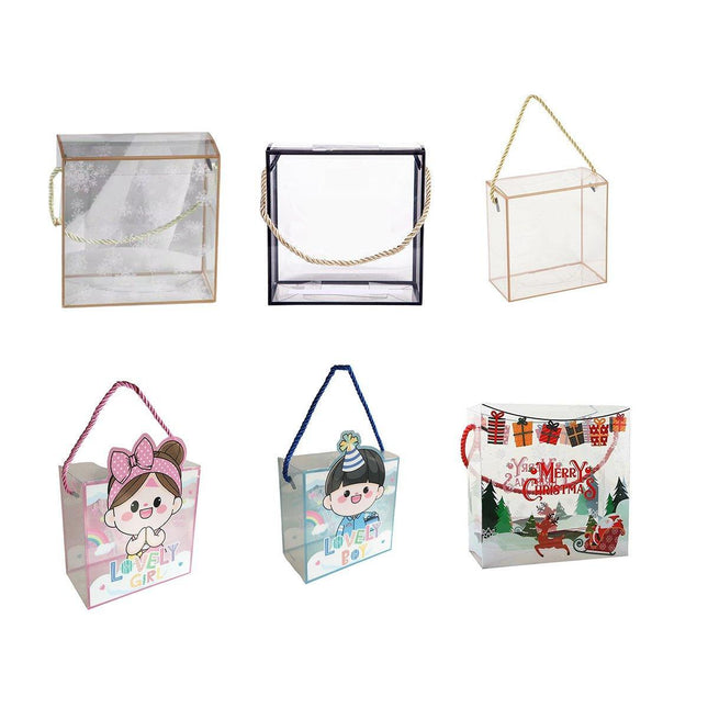 20PCS PET Handheld Snowflake Crisp Nougat Toffee Cookie Gift Packaging Box