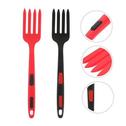 2PCS Silicone Heat Resistant Flexible Cooking Forks Dishwasher Safe Kitchen
