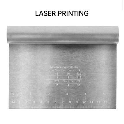 Stainless Steel Dough Cutter Knife Measurement Scraper Pastry Baking Tool