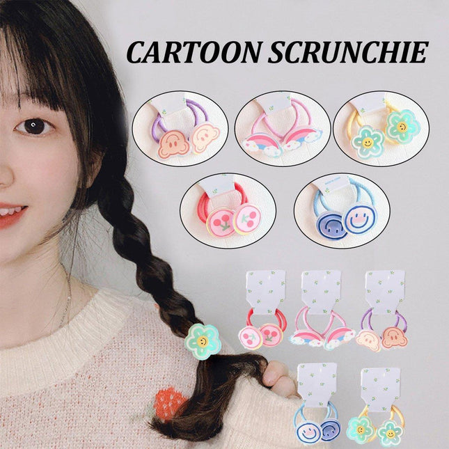 Cute Cartoon Hair Accessories Elastic Hair Cords for Young Wearers and Daily Styling