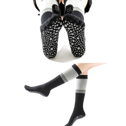 Women Long Massage Pilates Socks Yoga Socks Anti-skid Grip Non Slip Socks Medium - Aimall