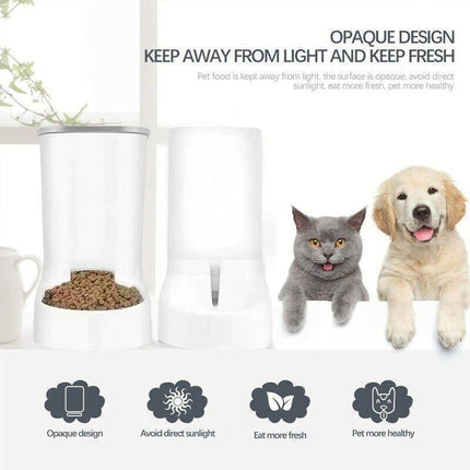 Automatic Pet Dog Cat Food Water Dispenser Feeder Self Feeding Bowl Bottle - Aimall