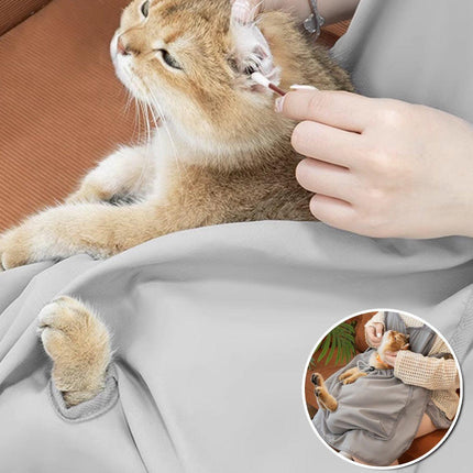 Cat Carrying Apron Non Stick Hair Kangaroo Pouch Pet Grooming Suit Portable
