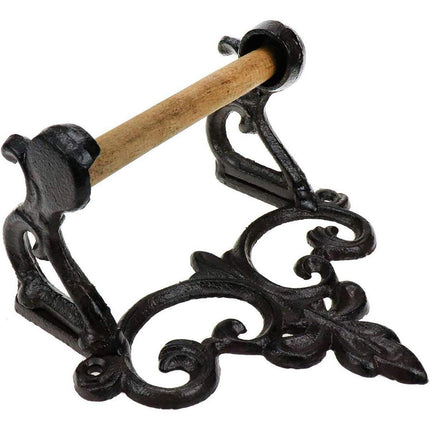 Vintage Iron Toilet Paper Towel Roll Holder Bathroom Wall Mount Rack Black New