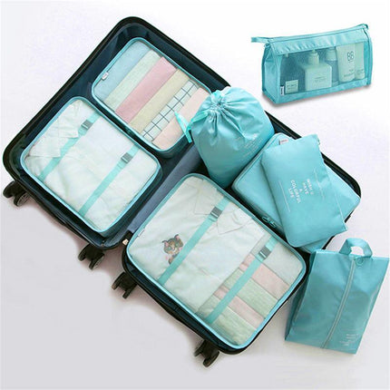 8PCS Packing Cubes Travel Pouches Luggage Organiser Clothes Suitcase Storage Bag - Aimall