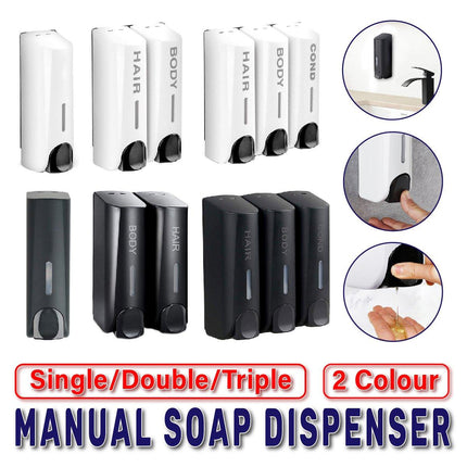 Hotel Wall Mounted Soap Dispenser Bathroom Shampoo Shower Gel Hand Soap Box