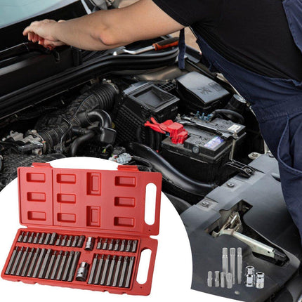 40pc Allen Hex Key Set Socket Bit 3/8 1/2 Drive Long Deep Torx Star Spline