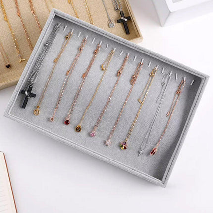 2pcs Necklace Jewellery Tray Simple Jewelry Storage Organizer Display Tray Set
