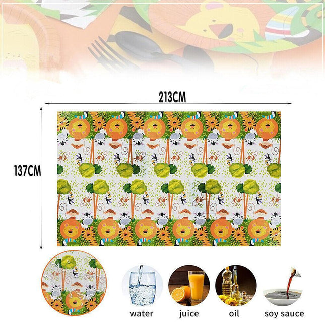 Animal Jungle Zoo Safari Party Supplies Plastic Tablecloth Table Cover - Aimall