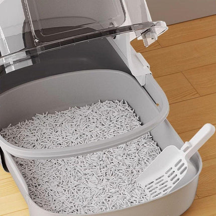 Large Fully Enclosed Cat Litter Box Drawer Type Easy Clean Cat Litter Pan Indoor