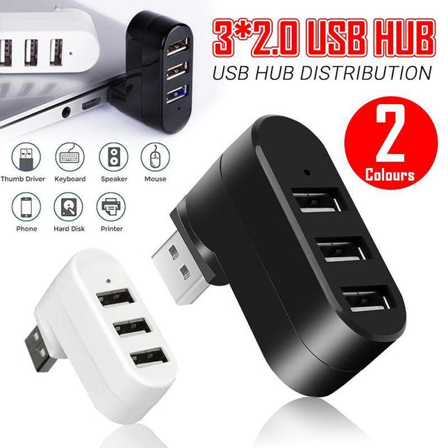 3 Port USB HUB Distribution Splitter Adapter Super Speed Data Hub For Laptop PC - Aimall