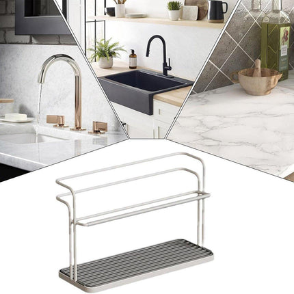 Double Cup Holder Home Desktop Upside Down Draining Rack Storage Shelf Organiser