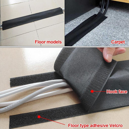 Cable Cover Nylon Sticky Wire Protector Floor Blanket Reusable Cord Tube Cover - Aimall