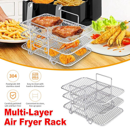 304 Stainless Steel Multi Layer Detachable Air Fryer Mesh Thickened Grill Shelf