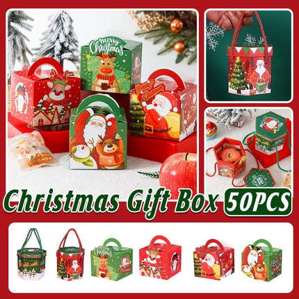 50pcs Christmas Rope Apple Candy Packing Box Biscuit Gift Baking