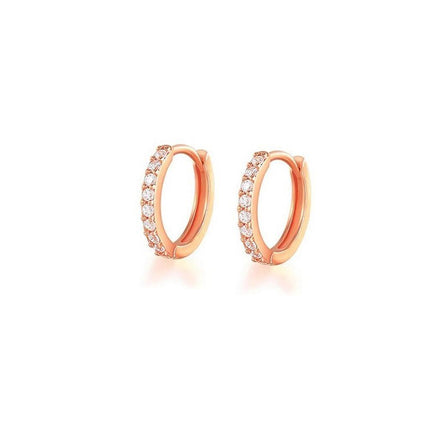 7sizes Hoop Earring Silver Zirconia Ear Huggie Hoop Cartilage Piercing Jewellery - Aimall