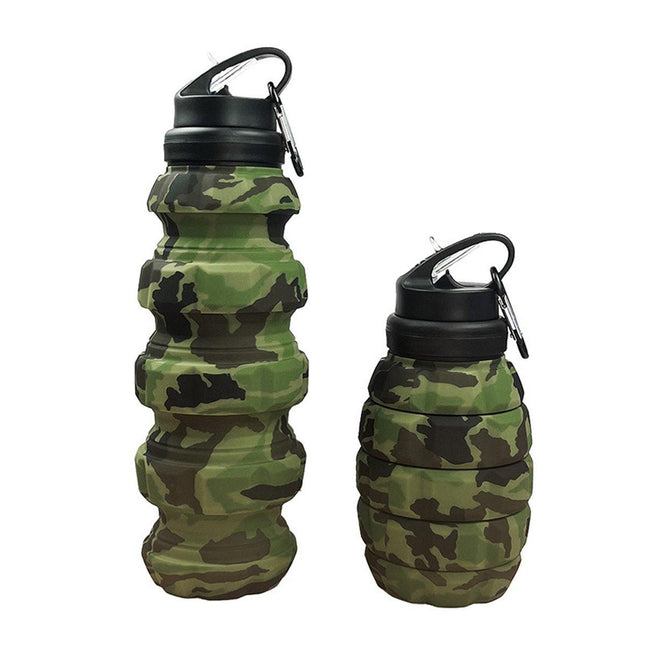 Plastic Grenade Water Bottle Silicone Riding Sports Kettle Retractable Folding Water Bottle