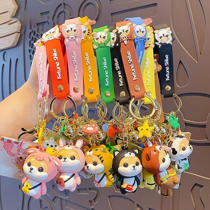 Cartoon Chinese Zodiac Furtune Shiba Inu Design Keychain Backpack Car Pendant - Aimall