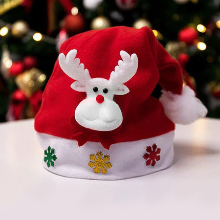 Christmas Holiday Santa Hat Red White Printed Festive Xmas Party Wear Gift